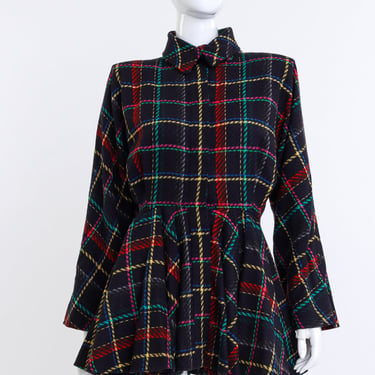 Plaid Peplum Jacket