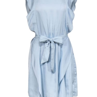BCBG Max Azria - Light Blue Ruffle Dress w/ Belt Sz M