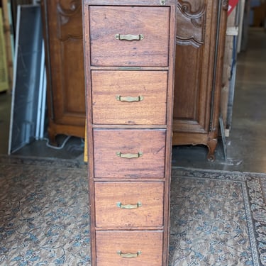 Rustic Mahogany Filing Cabinet 14.25 x 26.25 x 51.5