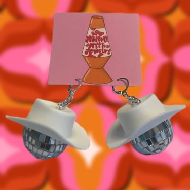 Disco Cowgirl earrings / bride earrings/ Bach party/