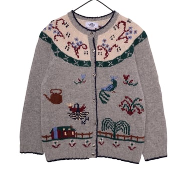 Wool Farm Scene Grandma Cardigan