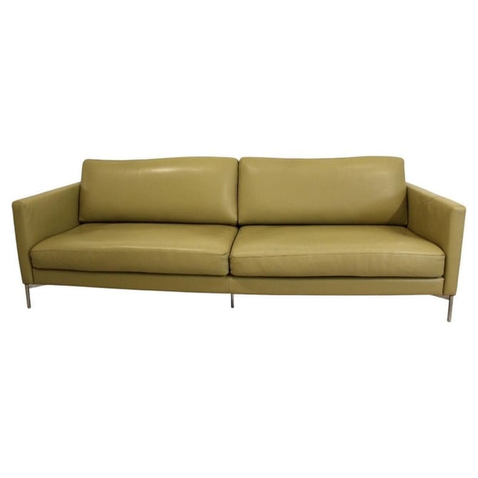 Modern Contemporary Knoll Divina Aniline Leather Sofa Designed By Piero Lissoni 