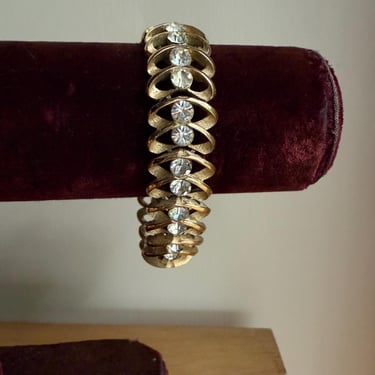 Vintage Trifari Bracelet Space Age Rhinestone 