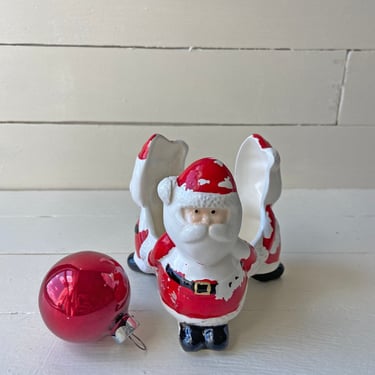 Vintage Santa Man Candle Holder, Santa Votive Holder // Vintage Santa Decor, Santa Candle // Perfect Gift 