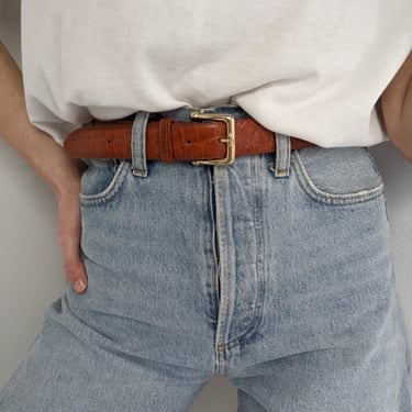 Classic Vintage Embossed Leather Belt