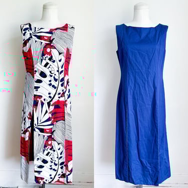 Vintage 1960s Reversible Tunic Dress / Beach Dress // M 