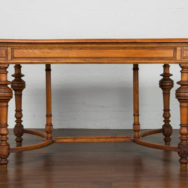 19th Century French Napoleon III Oak Library or Writing Table 