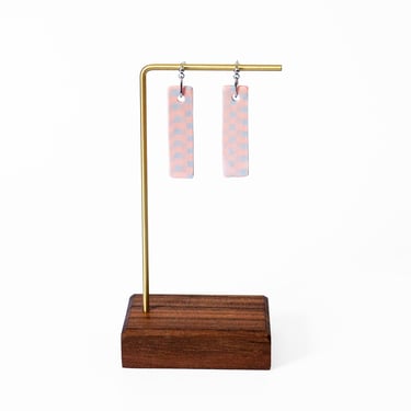 Nerikomi Gingham Rectangular Earrings