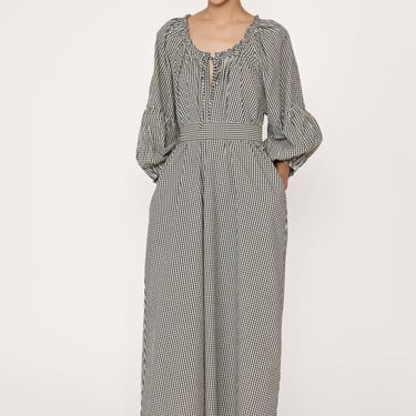 LAUDE the Label | Long Sleeve Plunge Dress in Gingham