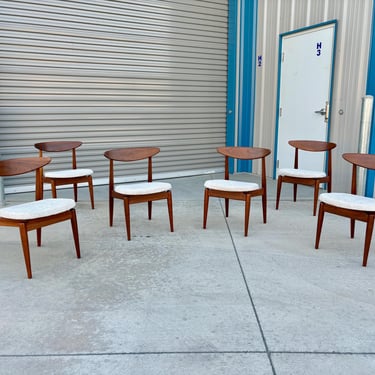 1960s Mid Century Walnut Dining Chairs- Set of 6 