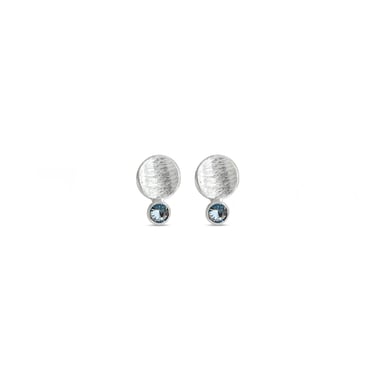 Cassiopeia Studs - Sterling Silver + Light Blue Sapphire