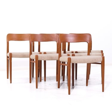 Niels Moller 75 Mid Century Danish Teak Dining Chairs - Set of 6 - mcm 