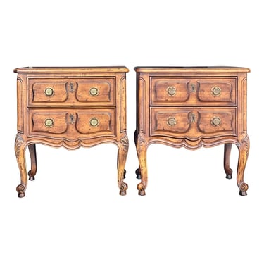 Henredon Villandry Louis XV Style Two Drawer Nightstands - a Pair 