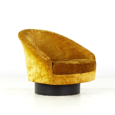 Adrian Pearsall Style Mid Century Gold Swivel Lounge Chair - mcm 