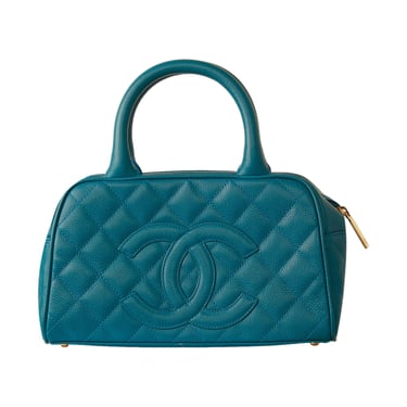 Chanel Blue Cavalier Mini Bowler Bag