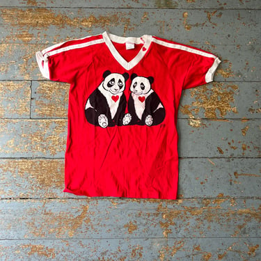 Vintage 1989 Panda Love Sunshine Coverups Ringer Shirt 
