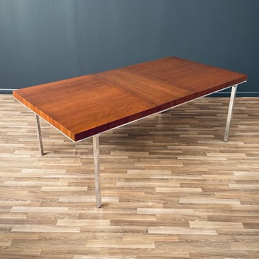 Mid-Century Modern Large Expanding Dining Table with Aluminum Base, c.1960’s 