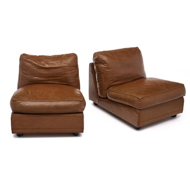 Poltrona Frau Vintage Italian Leather Lounge Chairs