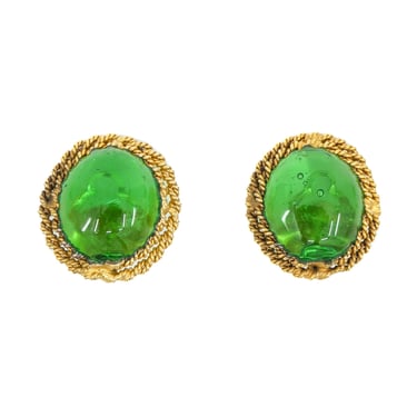 Chanel Green Gripoix Earrings