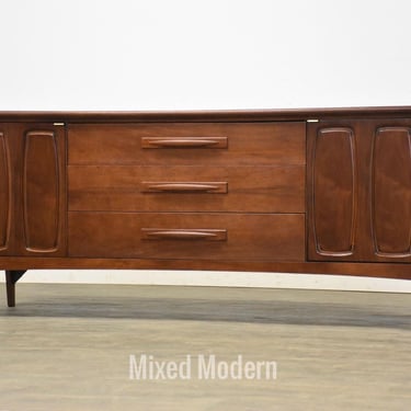 Refinished Broyhill Emphasis Walnut Credenza 