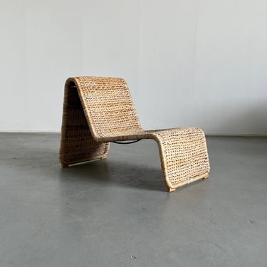 Vintage Woven Lounge Chair or Chaise Longue after P3 Chair by Tito Agnoli, 1980s 