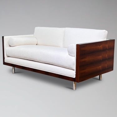 Restored Vintage Rosewood Case Sofa Loveseat Milo Baughman Style - Mid Century Modern Danish Scandinavian Style Furniture 