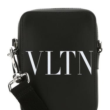 Valentino Garavani Man Black Leather Crossbody Bag