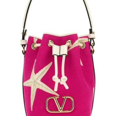 Valentino Garavani Woman Printed Canvas Valentino Garavani Escape Bucket Bag