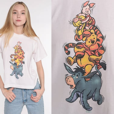 Winnie the Pooh Shirt Tigger Piglet Walt Disney TShirt 90s Graphic Cartoon T Shirt Vintage 1990s Retro Tee Kawaii Small 