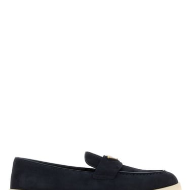 Prada Women Blue Suede Loafers