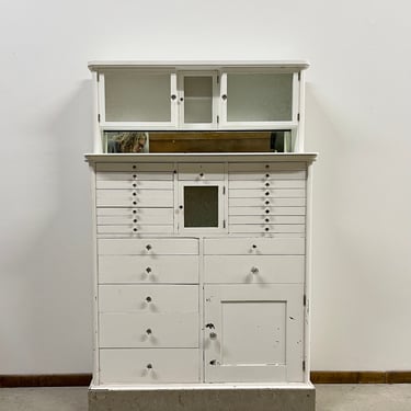 Dental Cabinet | Dental Cabinet | Cream Painted Furniture Chippy White Shabby Chic | Cabinet Drawers Cupboard | Storage | Craft | Industrial 