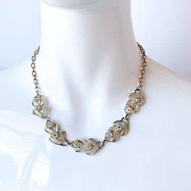 Silver Iridescent Rhinestone Choker