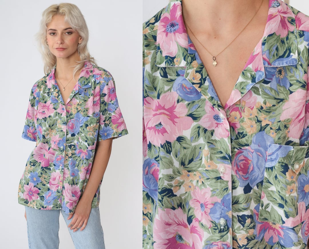 Womens Asymmetrical Blouse Mock Neck Ethnic Shirt Button Up