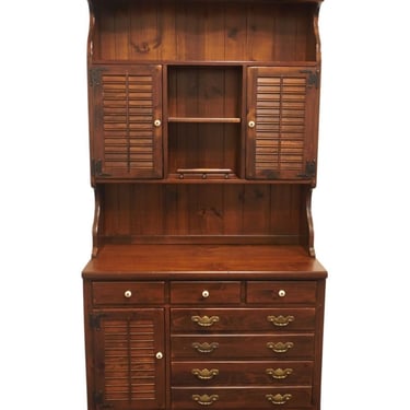 ETHAN ALLEN Antiqued Pine Old Tavern CRP Custom Room Plan 40" Shutter Door Chest w. Bookcase Top 12-4051 / 12-4057 