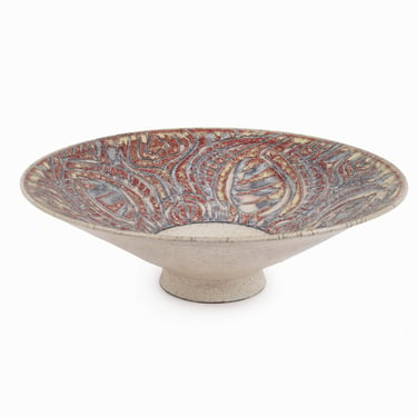 Ned Krouse Large Ceramic Bowl Raku Pottery 