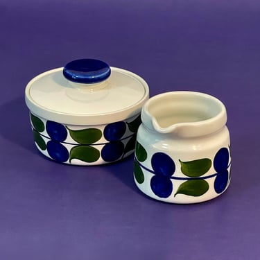 RORSTRAND  SWEDEN Sugar and Creamer Vintage Mid Century Hand Painted Excellent Condition 