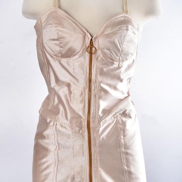 60's  Satin Bodysuit Girdle Shape wear Vintage Fetish Lingerie Pinup style 1960's, Mid century 