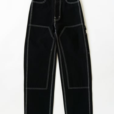 Patchfront Handy Pant in Black + Natural Stitch