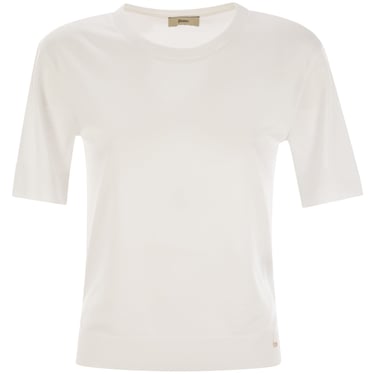 Herno Women Lyocell And Cotton T-Shirt