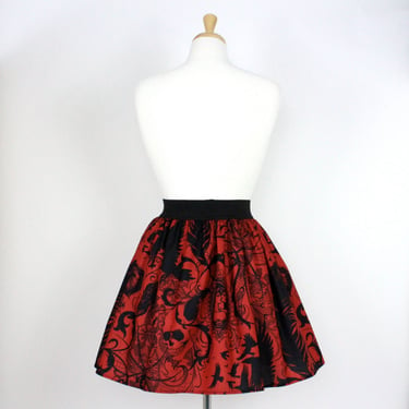 Gothabilly Edgar Allan Poe A-line Elastic Skirt 