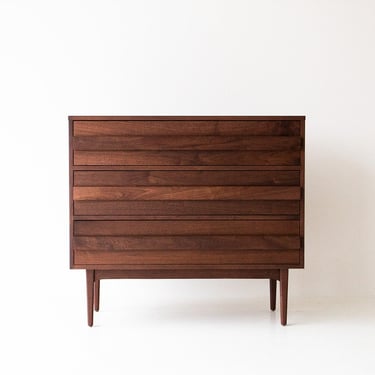 Modern Walnut 3-Drawer Dresser 