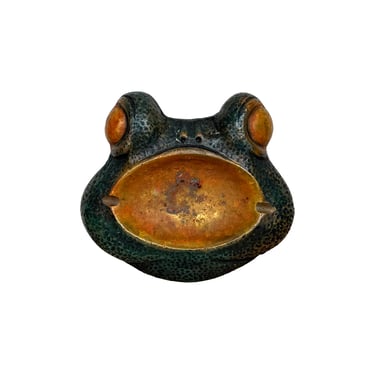 Enameled Metal Frog Ashtray