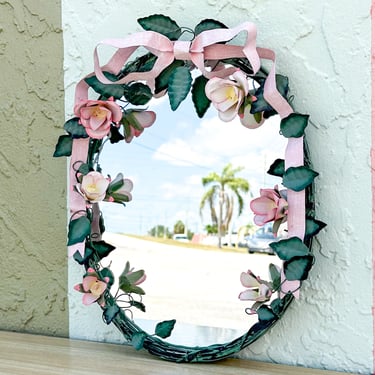 Petite Tole Bow and Rose Mirror