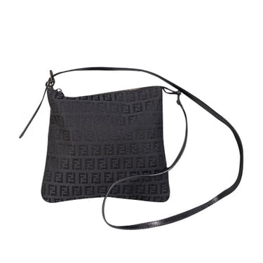 Fendi - Black Monogram Zucchino Canvas Crossbody Bag