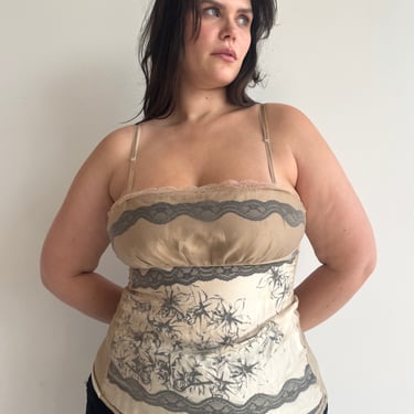 Italian Vintage - Lace and Mesh Tank (L/XL)