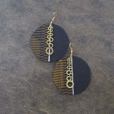 Large round African print Ankara earrings 100 