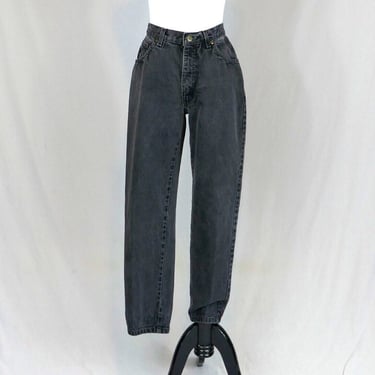 80s 90s Hunt Club Jeans - 26" waist - Faded Black Cotton Denim - Tapered Leg - Vintage 1980s 1990s - 29.5" inseam 