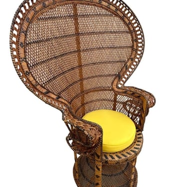 Restored Large Nude Natural Woven Wicker 