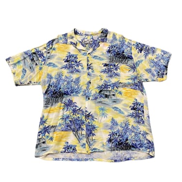 (XL) Yellow/Blue Pineapple Connections Hawaiian Shirt 070122 RK