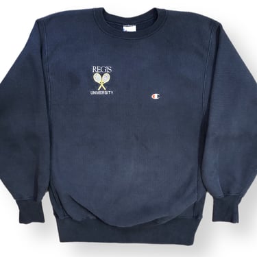 Vintage 90s Regis University Champion Reverse Weave Made in USA Collegiate Crewneck Sweatshirt Pullover Size XL 